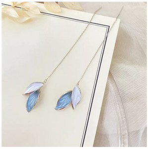 Leaf Tassel Two-Way Wear Earrings